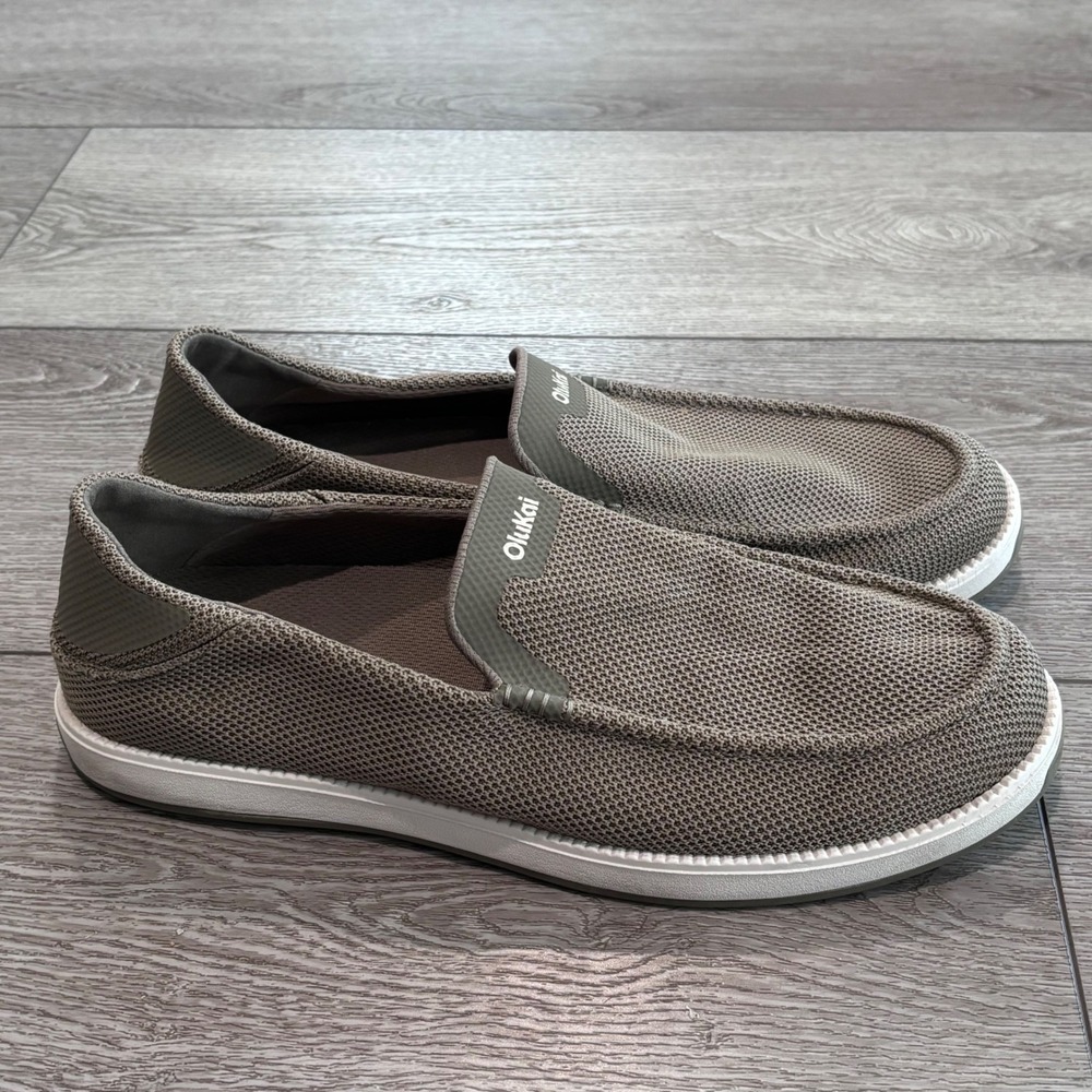 Olukai Kakaha Mesh Loafers Mens 13 Slip On Shoes Tan Casual Summer 10566-1010